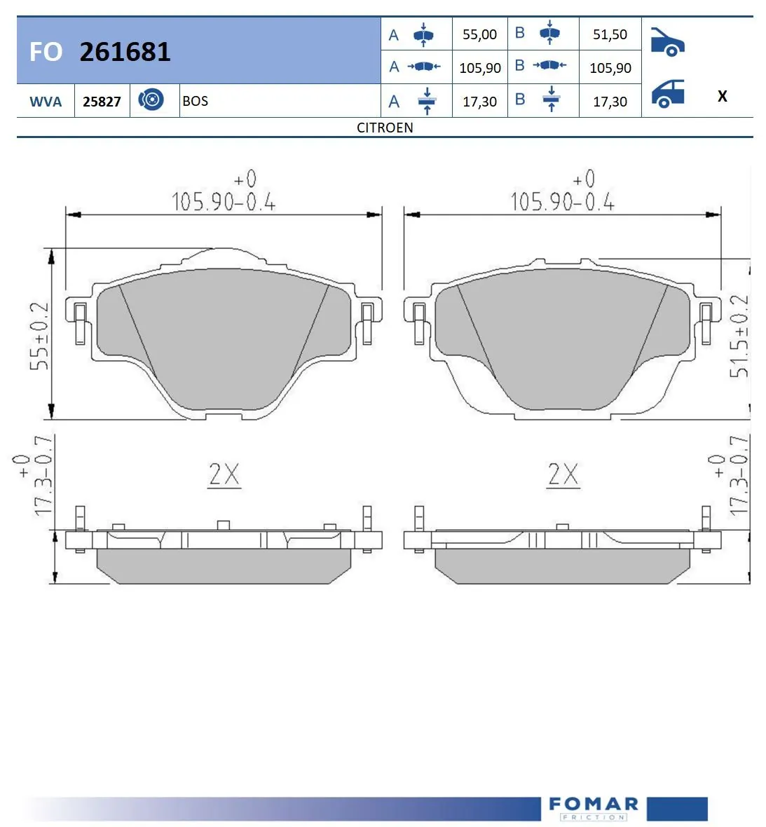 Brake Pad Set, disc brake